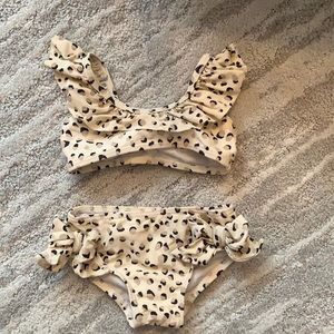 Jessica Simpson 2 piece swim set. Leopard/ cheetah print. Size 6/9 months